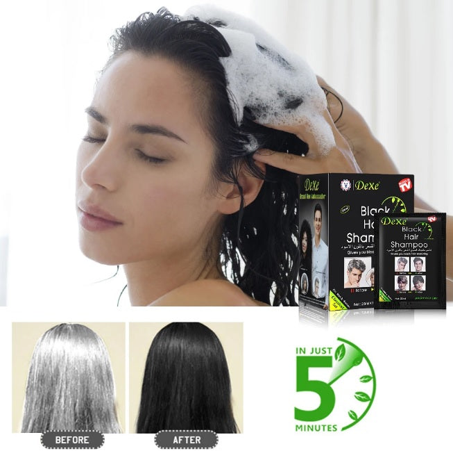 Shampoo, tinte color negro 10 sobres