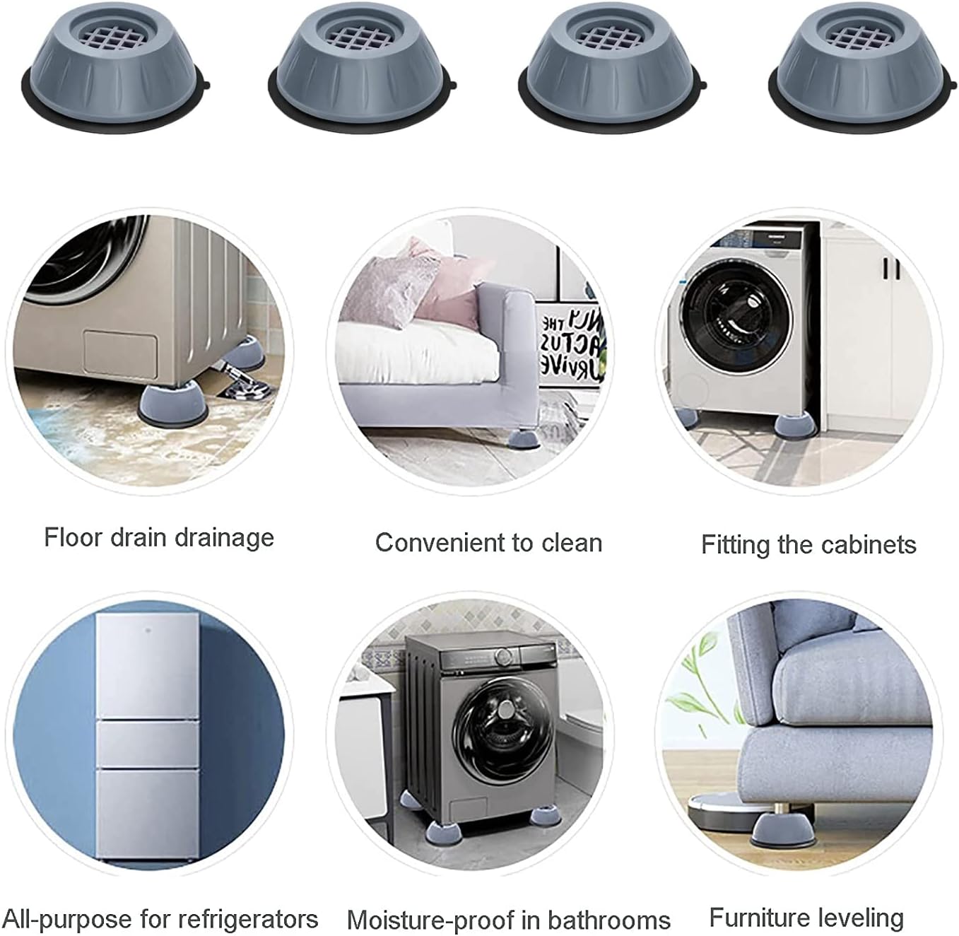 Almohadillas Antivibración para Lavadora y Secadora