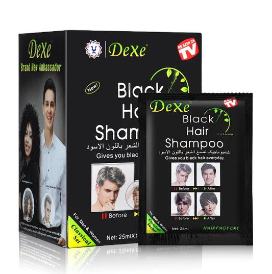 Shampoo, tinte color negro 10 sobres